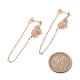 Boucles d'oreilles pendantes en perles de pierre de soleil naturelles pour femmes EJEW-TA00028-02-4