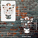 Fingerinspire lettura scimpanzé stencil 11.7x8.3 pollice scimpanzé lettura giornale pittura modello scimmia sulla toilette stencil riutilizzabile tema animale stencil per mobili da parete decorazione del pavimento DIY-WH0396-412-2