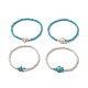 Set di braccialetti elasticizzati con perline di stelle marine turchesi sintetiche tinte in stile 4 pz 4 per donna BJEW-JB09338-1