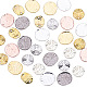 SUNNYCLUE 1 Box 32pcs Disc Two Tone Earrings Charms Pendants with Hole Oval Alloy Links Findings for DIY Jewellery Earring Making Supplies PALLOY-SC0002-10-7
