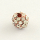 (vendita di scorta natalizia) perline rotonde con strass in lega ALRI-Q220-09-1