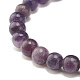 Bracelet extensible en perles rondes en lépidolite naturelle / mica violet BJEW-JB07743-02-4