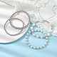 4 Uds. Conjunto de pulseras elásticas con cuentas de latón y perlas naturales de 4 estilos para mujer BJEW-JB09662-02-2