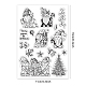 GLOBLELAND Christmas Gnome Clear Stamps Xmas Tree Santa Claus Light Bulb Bell Snowflake Silicone Clear Stamp Seals for Cards Making DIY Scrapbooking Photo Journal Album Decoration DIY-WH0167-56-1088-5