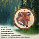 Creatcabin 1 juego plano redondo y 3d patrón de zorro decoraciones colgantes de madera HJEW-CN0001-19-4