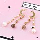 Boucles d'oreilles pendantes à pampille de lune perlée de perles naturelles et de pierre de soleil EJEW-T019-02G-2