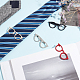 Benecreat 4 pièces 4 couleurs alliage lunettes cadre forme pince à cravate pour vêtements robes décoration JEWB-BC0001-10-5
