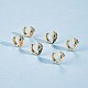Cubic Zirconia Snake Hoop Earrings with Enamel EJEW-SZ0001-87E-4