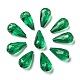 透明なアクリルビーズ  多面カット  ティアドロップ  濃い緑  21x11mm  穴：2mm  約395個/500g TACR-351-17-1