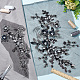 BENECREAT 2pcs 3D Black Flowers Beads Patches PATC-BC0001-02A-5