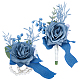 CRASPIRE 2Pcs 2 Style Silk Cloth & Plastic Imitation Flower Corsage Boutonniere & Wrist Corsage JEWB-CP0001-27A-1