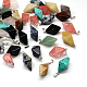 Bicone Natural & Synthetic Mixed Stone Pendants G-Q351-M-1