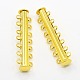 7-strands Brass Magnetic Slide Lock Clasps X-KK-H308-G-1