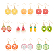 Anattasoul 10 paires 10 styles boucles d'oreilles pendantes en alliage ananas et pitaya EJEW-AN0001-37-1
