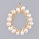 Natural Cultured Freshwater Pearl Pendants PALLOY-JF00381-2