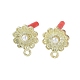 Lega dorata con placcatura a cremagliera con risultati di orecchini a bottone con perle in abs EJEW-B036-03G-15-1