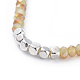 Bracelets extensibles avec perles en verre électrolytique BJEW-JB04404-3