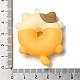 ドーナツ PVC プラスチック漫画の大きなペンダント  DIYキーチェーン作成用  猫の形  50x40x13mm  穴：3.5mm PVC-G005-04C-3