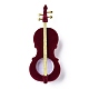 ベルベットジュエリーセットボックス  プラスチック付き  リングのために  ネックレス  バイオリン  暗赤色  14.1x5.5x4cm VBOX-F004-13A-2