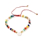 Гальванические браслеты из плетеных бусин из стекла для детей BJEW-JB06361-02-1