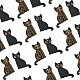 20 個 2 スタイルのハロウィーン彫刻木製ペンダント  猫のチャーム  ブラック  30.5x23.5x2mm  穴：1.6mm  10個/スタイル WOOD-CJ0001-73-3