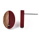Fornituras de aretes de resina opaca y madera de nogal MAK-N032-004A-B02-4