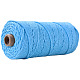 工芸品の編み物用の綿糸  ディープスカイブルー  3mm  約109.36ヤード（100m）/ロール KNIT-PW0001-01-37-1