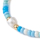 Braccialetto con perle intrecciate di perle naturali e semi di vetro BJEW-JB09531-4
