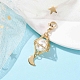Decorazioni pendenti con perle di conchiglia in ottone HJEW-JM01816-02-2