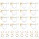 UNICRAFTALE 16Pcs Real 18K Gold Plated Stainless Steel Clip-on Earring Findings with Plastic Clip-on Earring Converter Non-Pierced Earrings with Loop with Open Jump Rings for Jewelry Making STAS-UN0051-64-1