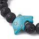 Bracelets extensibles en perles de lave naturelle et dauphin turquoise synthétique BJEW-JB09826-01-3