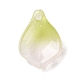 ガラスチャーム  ラナンキュラス・アジアティクスの葉のチャーム  淡いチソウ  15x11x5mm  穴：1.2mm GLAA-A011-10A-1
