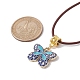 Halsketten mit Schmetterlingsanhänger aus legierter Emaille NJEW-JN04580-03-3