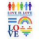 Fingerinspire Love Rainbow Painting Pochoir 11.7x8.3 pouce Egalité Love Pet Pochoirs artisanaux creux avec les mots « Love is Love » pour peindre sur des t-shirts DIY-WH0396-0029-1