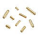 真鍮磁気スライドロックの留め金  アクセサリーのコンポーネント  ゴールドカラー  15x10mm  穴：1mm KK-TA0007-30G-2