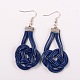 Dangling Waxed Polyester Cords Earrings EJEW-JE01253-2
