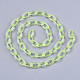 手作りの透明なABSプラスチックアズキチェーン  オーバル  緑黄  19.29インチ〜19.68インチ（49~50cm）  リンク：13x7.5x1.5mm X-KY-S166-001G-2