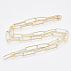 Fabricación de collar de cadena de clip de papel ovalado redondo de latón MAK-S072-06B-G-2