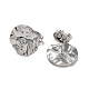 304 Stainless Steel Textured Flat Round Ear Studs for Women EJEW-P234-11P-2