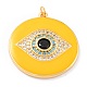 Real 18K Gold Plated Brass Micro Pave Cubic Zirconia Pendants ZIRC-L100-084G-03-2