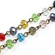 Handmade Glass Faceted Rondelle Beads Chains AJEW-PH00495-05-2