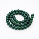 Sarcelle naturelle perles rondes de jade brins G-P070-09-8mm-2