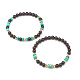 Ensemble de bracelets extensibles perlés en bois d'ébène naturel et jaspe impérial 2 pièces 2 styles BJEW-JB07824-4