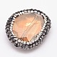 Faceted Glass Polymer Clay Rhinestone Oval Beads FIND-F003-11-2
