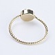 天然石ドゥルージー瑪瑙指輪  真鍮パーツ  フラットラウンド  サイズ5  ゴールドカラー  プラチナメッキ  15.5mm RJEW-E147-E-01LG-2