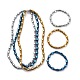 Bracelet de collier de perles de colonne en hématite synthétique et laiton avec fermoirs magnétiques SJEW-G079-01-1