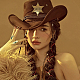 6Pcs 3 Colors Iron Star with Word Sheriff Brooch Pin for Costume Accessories JEWB-FG0001-15-6