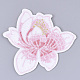 機械刺繍布地手縫い/アイロンワッペン  アップリケ  マスクと衣装のアクセサリー  花  ピンク  82x85x1.5mm FIND-T030-283-3