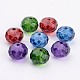 Faceted Spray Painted Transparent Glass Beads X-DGLA-R029-10mm-M-2
