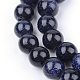 Chapelets de perles en pierre d'or bleue synthétique X-G-Q462-8mm-28-1